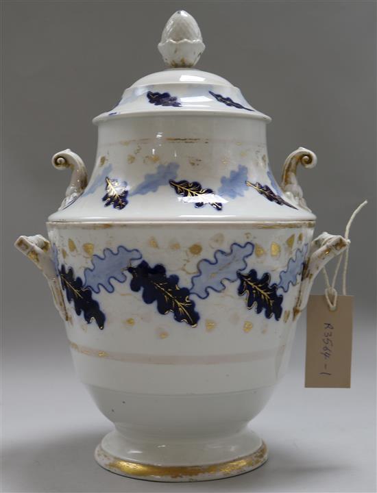 An English porcelain ice cream pail and cover